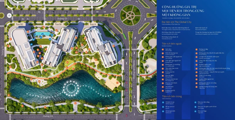 Mặt bằng tiện ích Masteri Cosmo Central The Global City