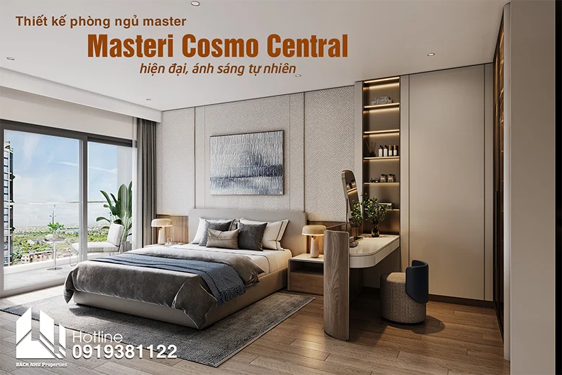 Thiết kế căn hộ Masteri Cosmo Central - phòng ngủ master - Bách Như Properties