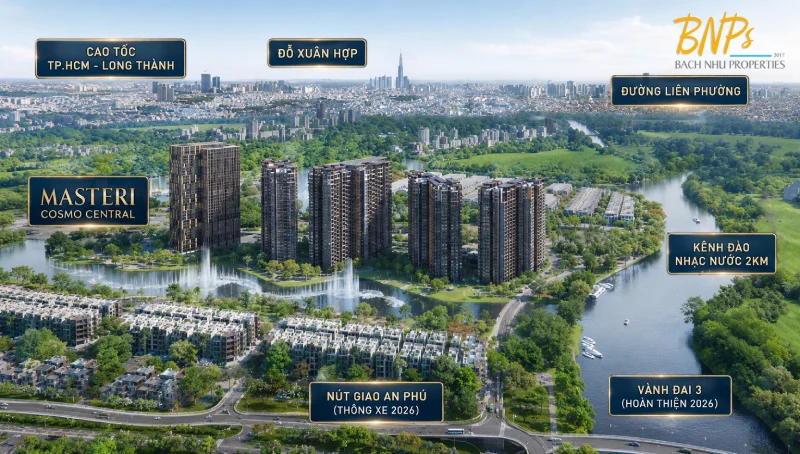 Kết nối hạ tầng bao quanh toàn cảnh dự án Masteri Cosmo Central - Bách Như Properties - BNPs